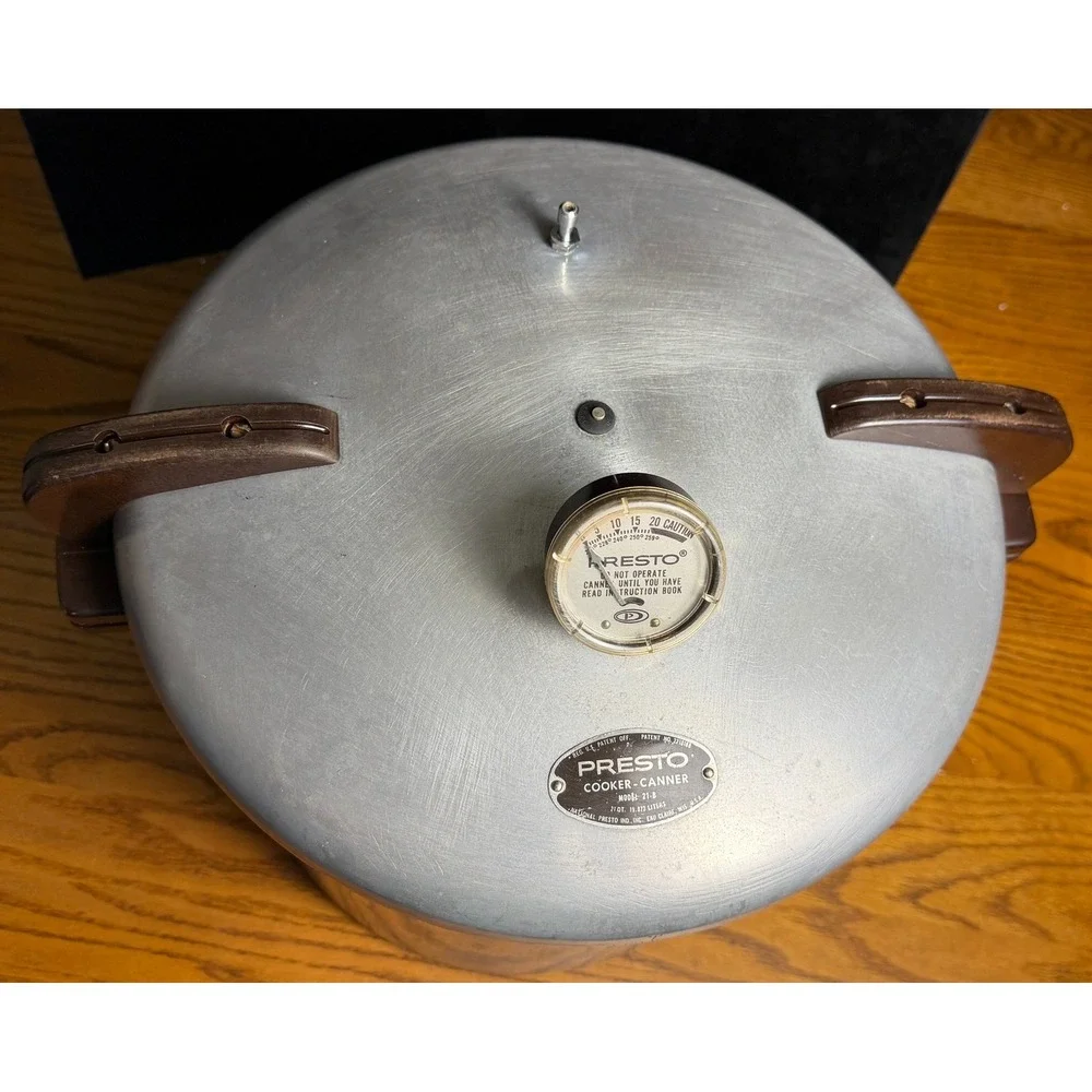 Vintage Presto 21-B Pressure Cooker Canner: 21 Quart Aluminum with Rack